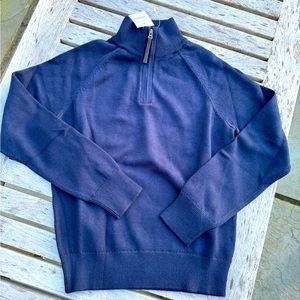 NWT Crewcuts Boys Cotton Cashmere Half zip Sweater Navy Size 10